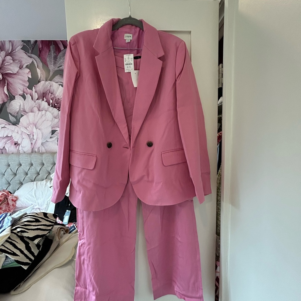 NWT J CREW PANT SUIT IN PINK - SIZE 14